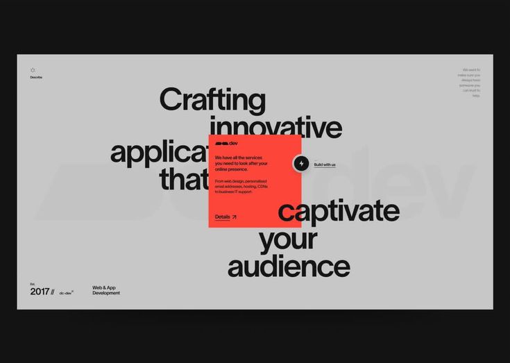 Minimal grey landing page with a red interruption panel